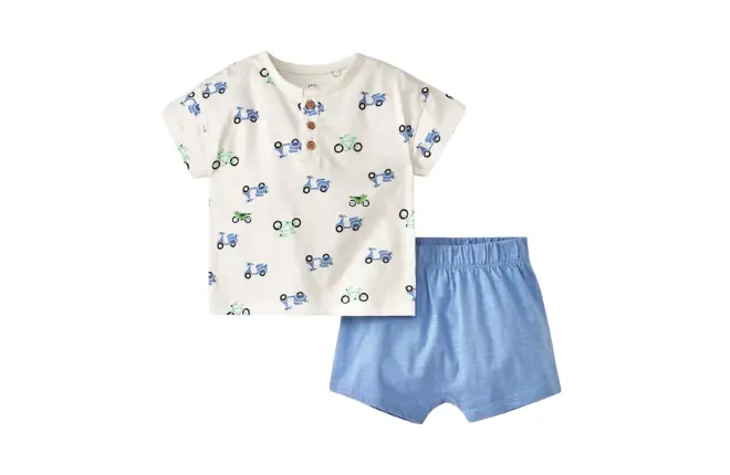 Baby Scooter Graphic Top & Bottom Set - Cat & Jack™ Cream mobile